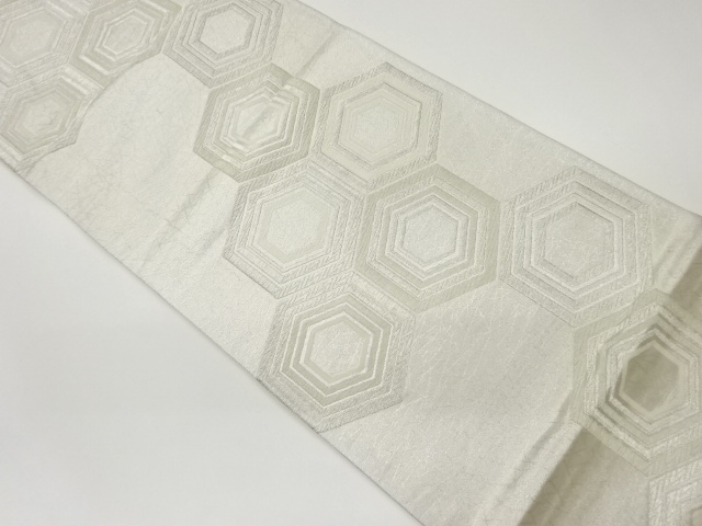 亀甲模様織出し袋帯